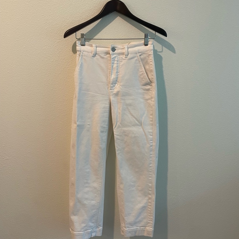 Everlane Women's Straight Leg Crop White Jeans